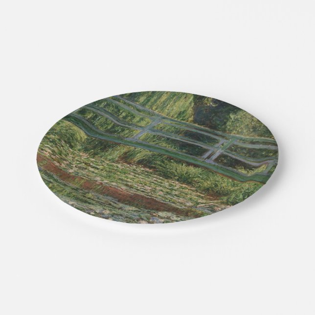 Plato De Papel Claude Monet - El puente japonés (Angular)