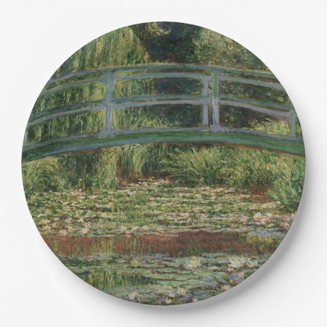 Plato De Papel Claude Monet - El puente japonés (Anverso)