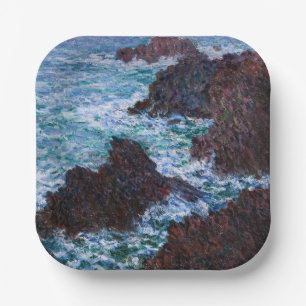 Plato De Papel Claude Monet - Las rocas en Belle-Ile, Costa Salva