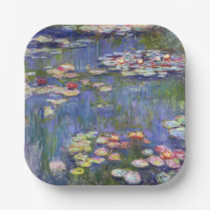 Plato De Papel Claude Monet - Lilies de agua / Nympheas