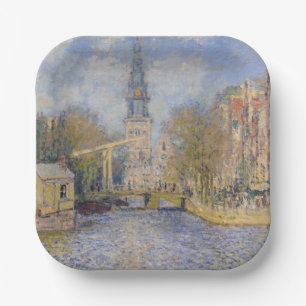 Plato De Papel Claude Monet - Molinos de viento cerca de Zaandam