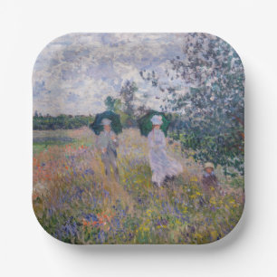 Plato De Papel Claude Monet - Paseo cerca de Argentina