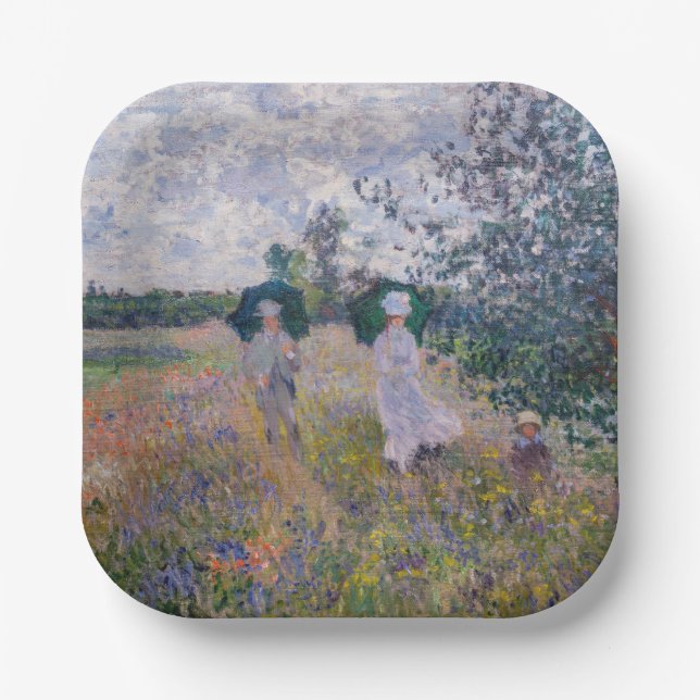 Plato De Papel Claude Monet - Paseo cerca de Argentina (Anverso)