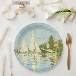 Plato De Papel Claude Monet. Regattas en Argenteuil