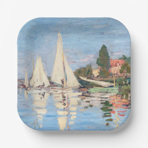Plato De Papel Claude Monet - Regattas en Argenteuil