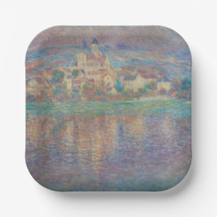 Plato De Papel Claude Monet - Vetheuil, atardecer