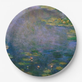 Plato De Papel Claude Monet - Water Lilies