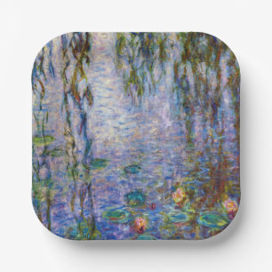 Plato De Papel Claude Monet - Water Lilies