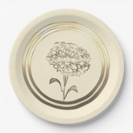 Plato De Papel Clavel de enero personalizado