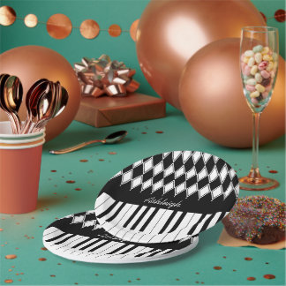 Plato De Papel Claves y diamantes de piano personalizados