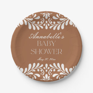 Plato De Papel Clay Talavera Tile España Fiesta Baby Shower