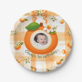Plato De Papel Clementine Cutie - El primer cumpleaños del bebé
