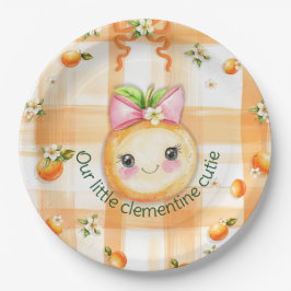 Plato de papel Clementine lindo 9"