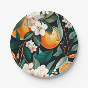 Plato De Papel Clementine Mandarine