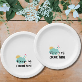 Plato De Papel Cloud Nine Baby Shower 