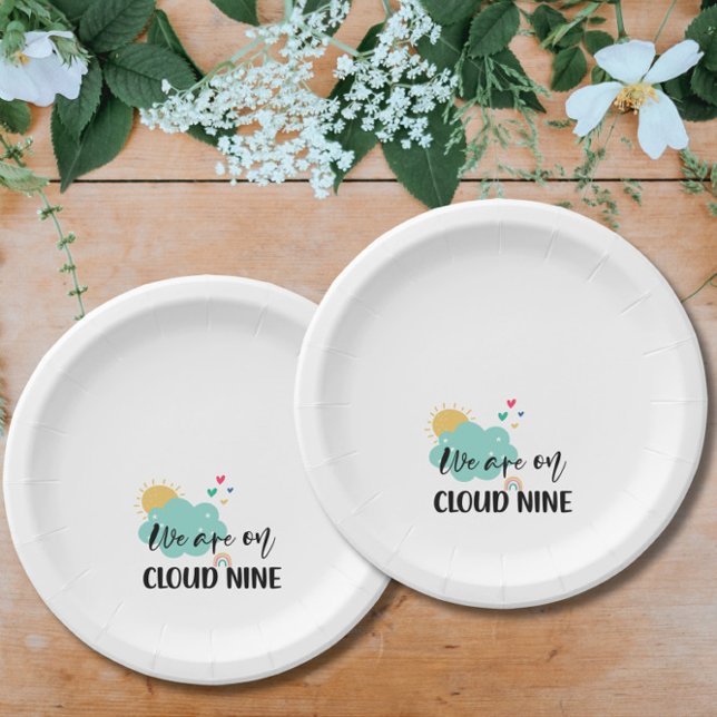 Plato De Papel Cloud Nine Baby Shower  (Subido por el creador)