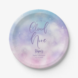 Plato De Papel Cloud Nine Chica Baby Shower