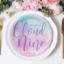 Plato De Papel Cloud Nine Chica Baby Shower