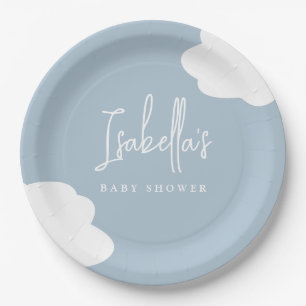 Plato De Papel Cloud Nueve Gender Neutral Baby Shower