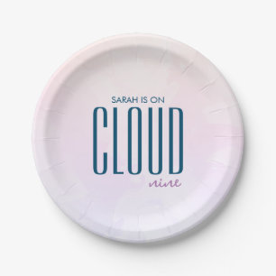Plato De Papel Cloud Nueve Pastel Minimalista Moderno Ducha Brida