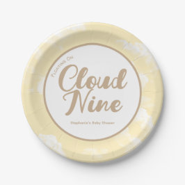 Plato De Papel Cloud Nueve Sky: Baby Shower Personalizado disponi