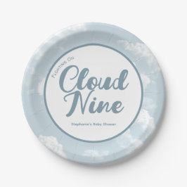 Plato De Papel Cloud Nueve Sky: Baby Shower Personalizado disponi