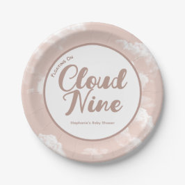 Plato De Papel Cloud Nueve Sky: Baby Shower Personalizado disponi