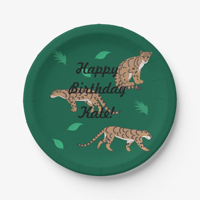 Plato De Papel Clouded Leopard (Anverso)