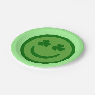 Plato De Papel Clover Eyes Happy Face Paper Plates