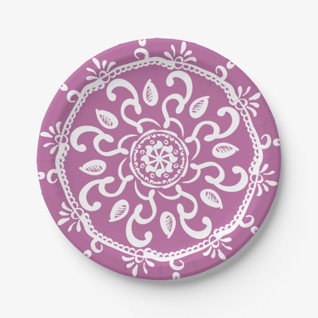 Plato De Papel Clover Mandala (Anverso)