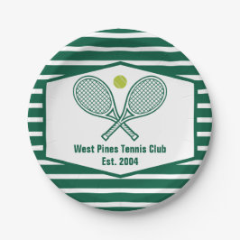 Plato De Papel Club Campestre Personalizado de tenis de rayas ver