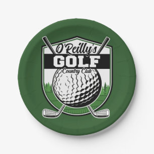 Plato De Papel Club Campestre Personalizado Golf Golf Player Pro