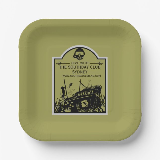 Plato De Papel Club de Buceo Shipwreck (Anverso)