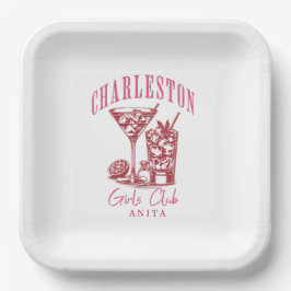 Plato De Papel Club de chicas Personalizados Charleston Bachelore