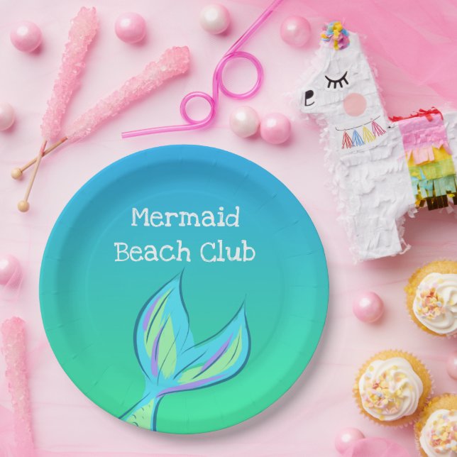 Plato De Papel Club de Playa Mermaid (Fiesta)