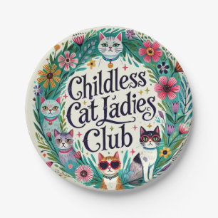 Plato De Papel Club Infantil Cat Ladies