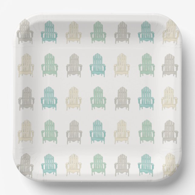 Plato De Papel Coastal Adirondack preside Lake House Beach House (Anverso)