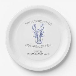 Plato De Papel Coastal Lobster Wedding Rehearsal Dinner Sticker