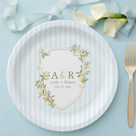 Plato De Papel Coastal Mediterranean Lemon Crest Wedding