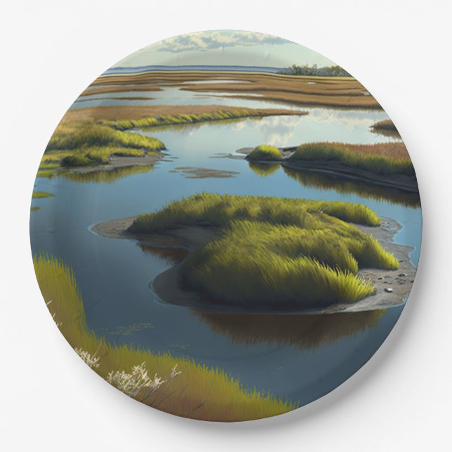 Plato De Papel Coastal Tranquility (Anverso)