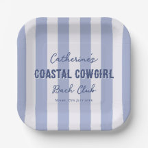 Coastre Cowgirl Bach Club Blue White Stripes