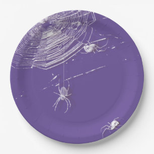 Plato De Papel Cobwebs y arañas blancas