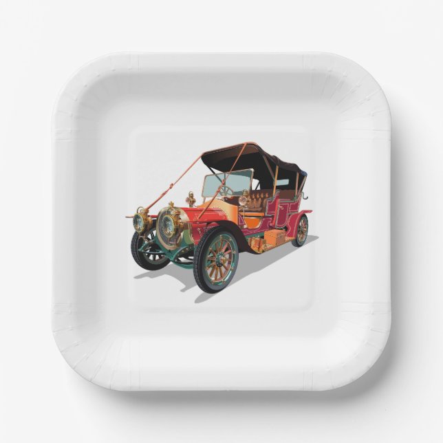 Plato De Papel Coche antiguo (Anverso)