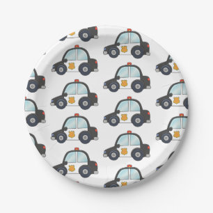 Plato De Papel Coche policía adaptable