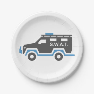 Plato De Papel Coche SWAT