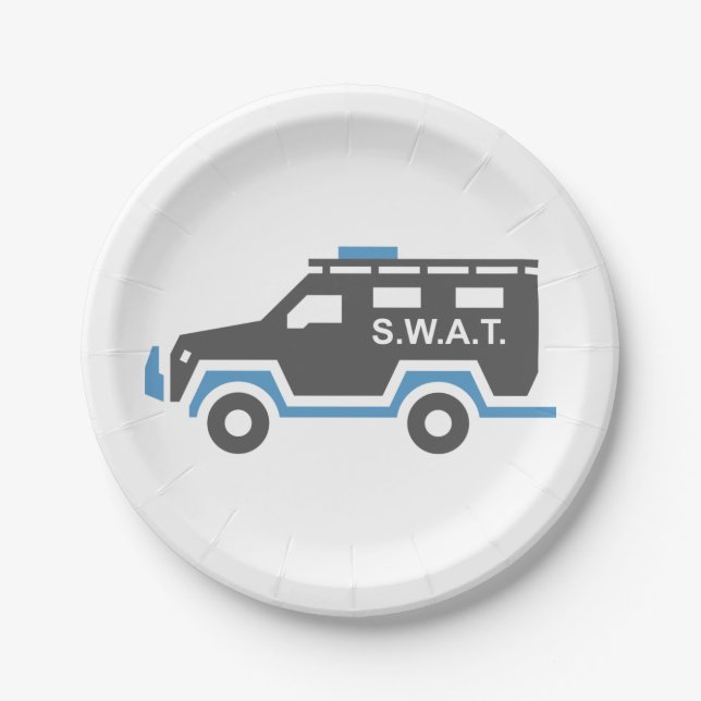 Plato De Papel Coche SWAT (Anverso)