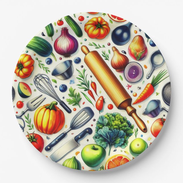 Plato De Papel Cocina. (Anverso)