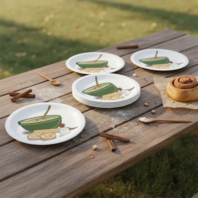 Plato De Papel Cocina acogedora con ingredientes para hacer pan d (Subido por el creador)