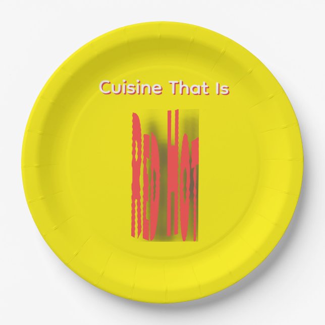 Plato De Papel Cocina Caliente Redonda  (Anverso)