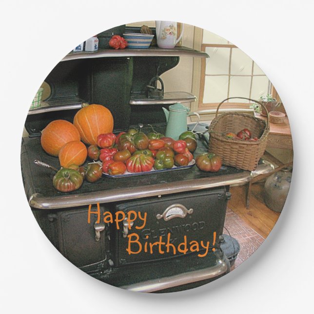 Plato De Papel Cocina de cosecha de campo (Anverso)